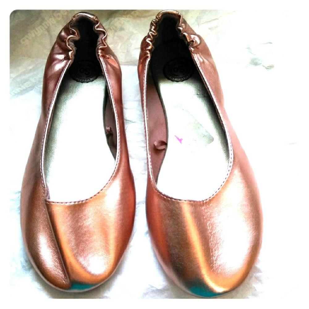 🌹 Rose Gold Slip on Flats Sz 9 Ballet Style
